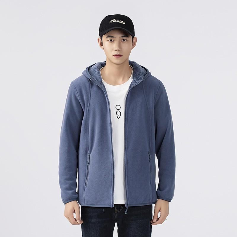 Thick Fleece Hooded Jacket Men Women Winter Warm Outdoor Sportswear Soft Brushed Polar Inner Layer