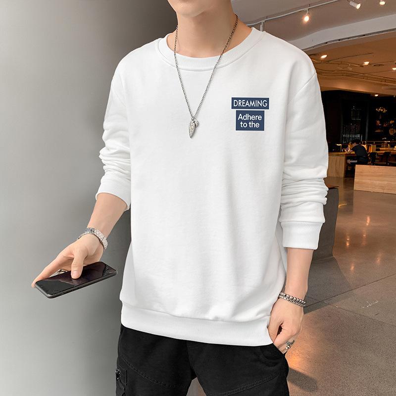 Весенний новый свитер мужской свободный повседневный топ с принтом пуловер мужская молодежная футболка с длинным рукавом мужская одежда