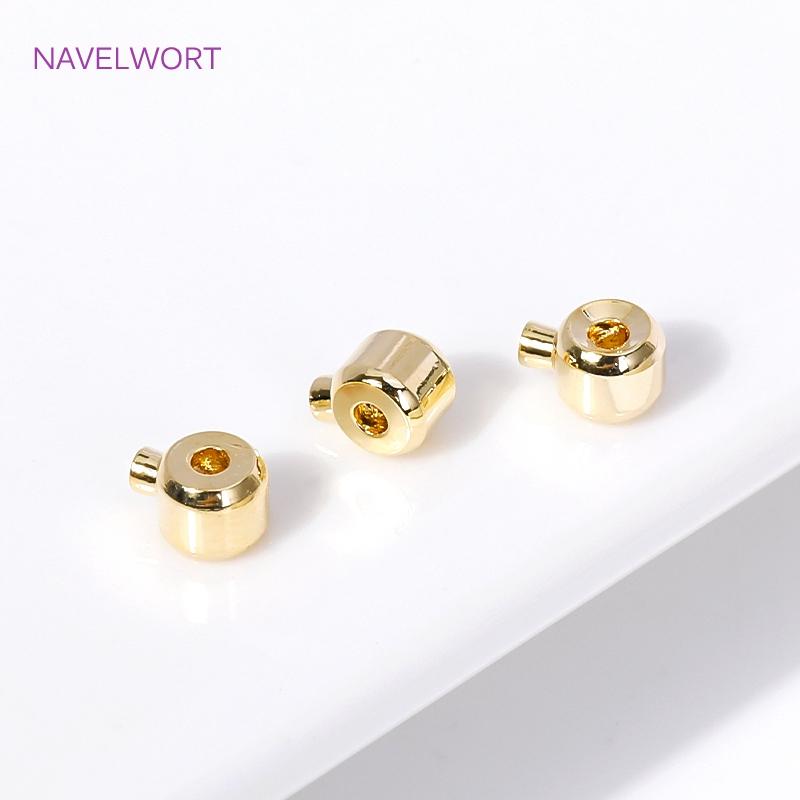 Латунные застежки-клипсы с покрытием 18K золотом, Шаровые застежки-щелчки, Наконечники-шарики для проволоки для бижутерии, Аксессуары для изготовления украшений своими руками Оптом