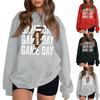 Women's Fashion Round Neck Long Sleeve Colorful Ligtning Rugby Letter Sweatshirt