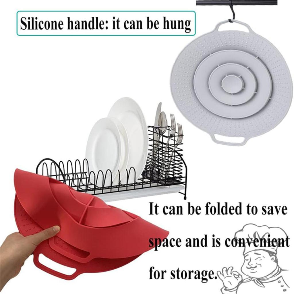 Universal Silicone Spill-proof Pot Lid Cookware Anti-splash Lid Kitchen Anti Overflow Protect Utensil Reusable Pot Pan Cover