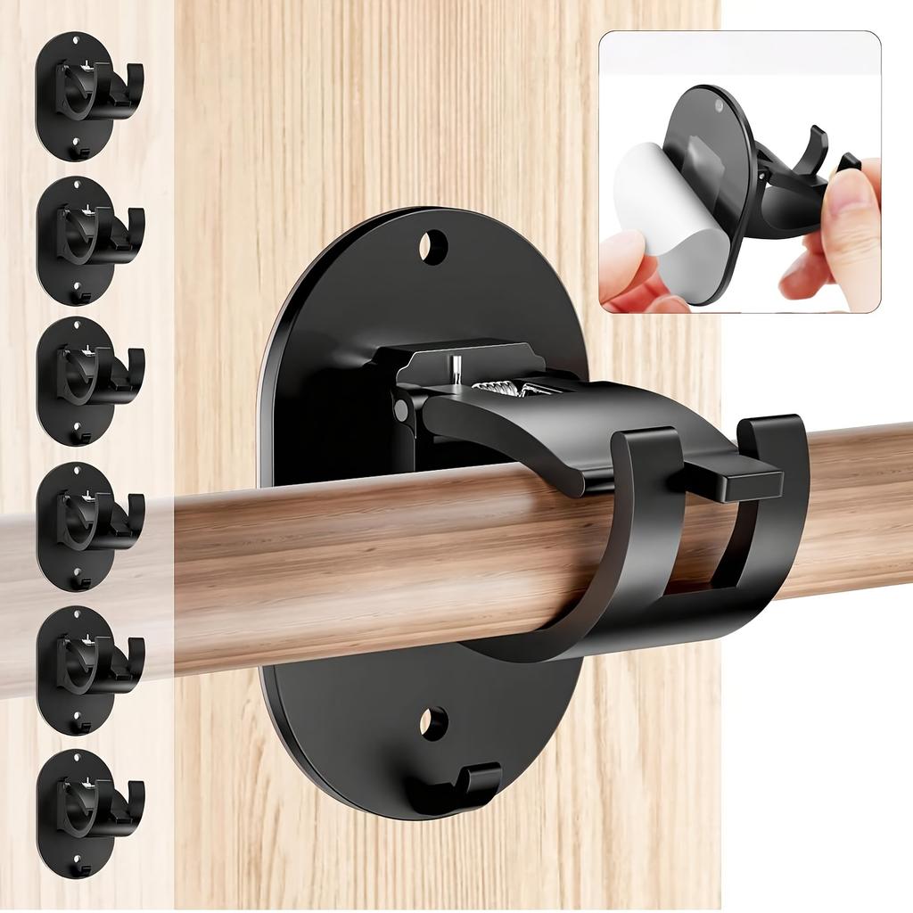 2 шт. Кронштейны для карниза без сверления, Модернизированный самоклеящийся держатель для карниза без сверления, Универсальные регулируемые крючки для карнизов без гвоздей