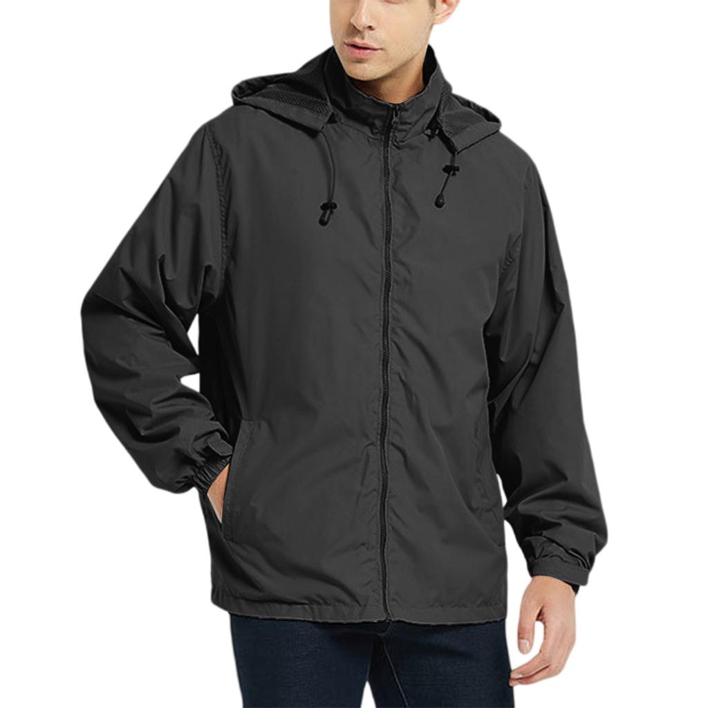 Men's Outdoor Windbreaker Jacket With Hood - Windproof And Waterproof Outerwear