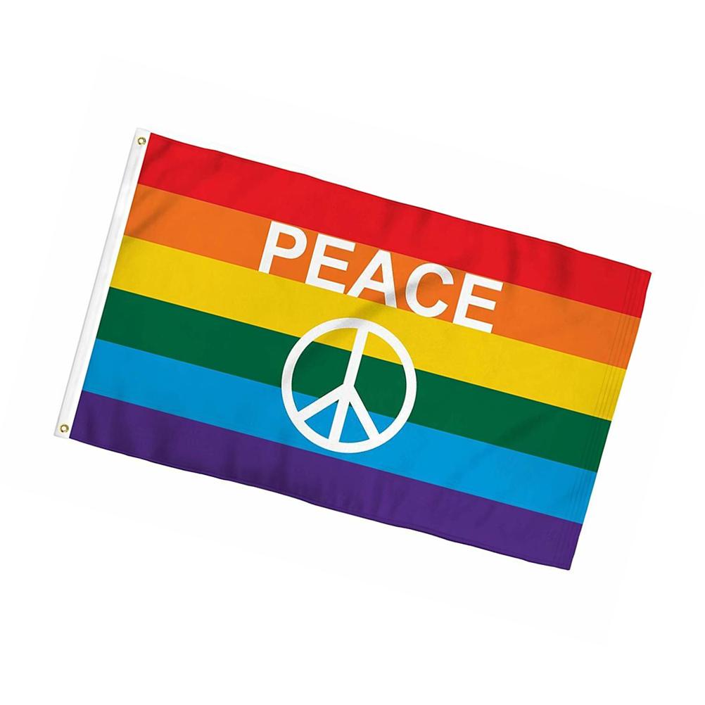 Colorful Peace Flag Polyester Banner Fade Resistant Peace Flag for Indoor Outdoor Decoration