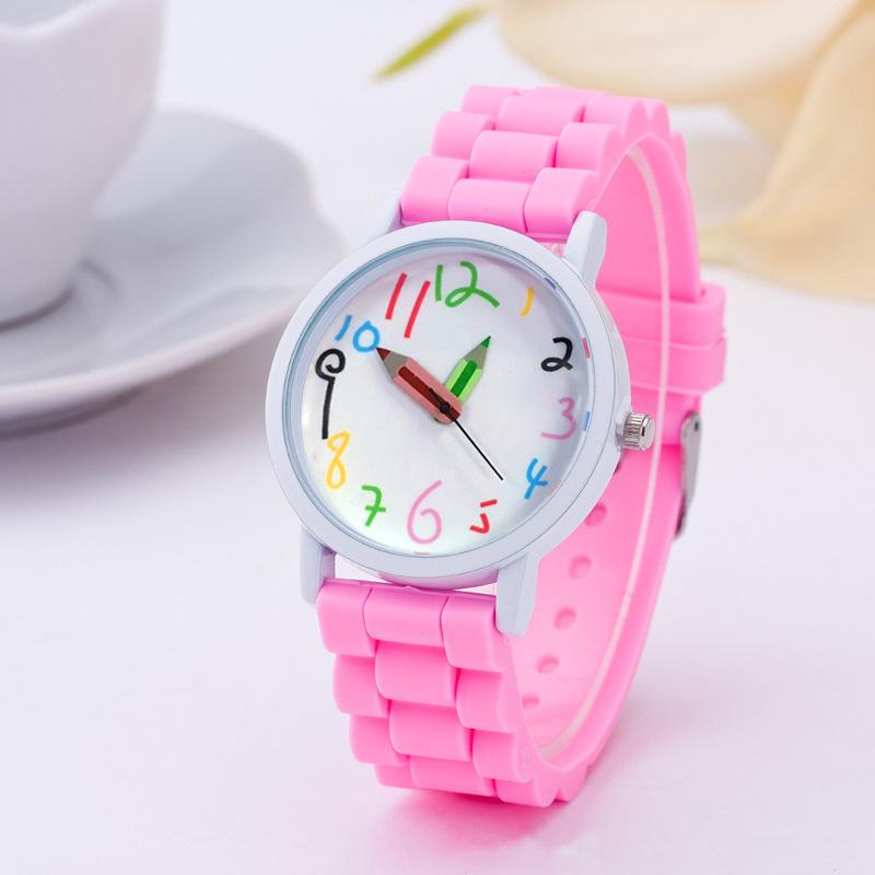 New children's watch creative children's pencil shape pointer simple digital silicone children's gift watch