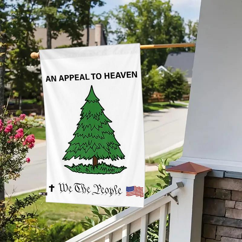 Патриотические флаги для двора Сосна Приветствие Весны Флаг 12x18 дюймов Яркий цвет Двусторонние Знаки и Сигналы Для двора Газона Крыльца