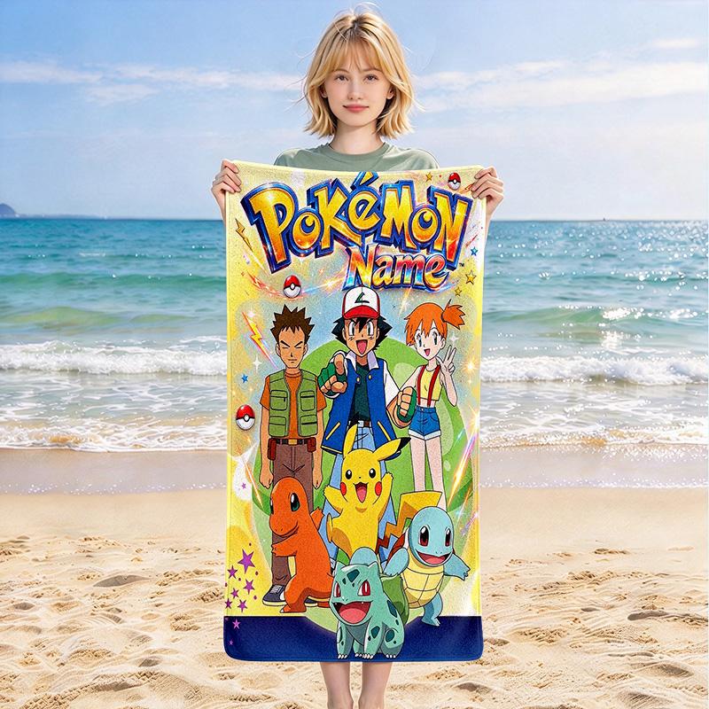 Custom Name Pokmon Name Quick-drying, highly absorbent beach towel,suitable for the beach, pool, gym, and travel.Sports sweat Towel