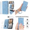 Blue Playful Cat-themed Leather Wallet Stand Function Phone Case for iPhone Samsung Huawei Honor Xiaomi Redmi Oppo Infinix Tecno Google...