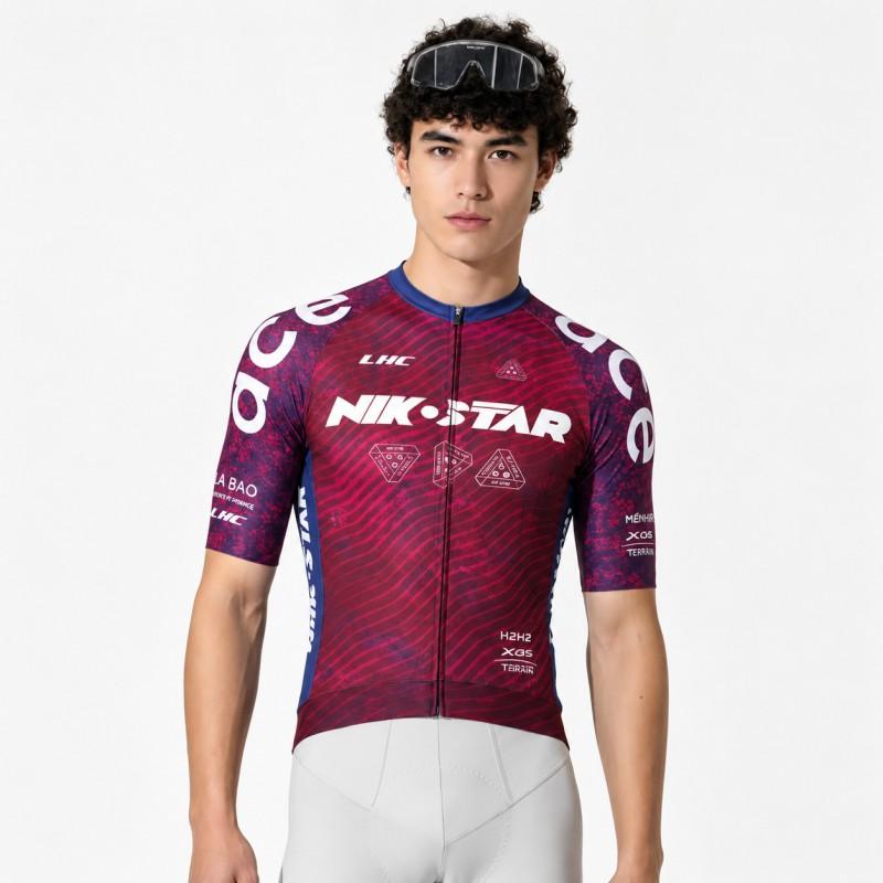 Mens Short Sleeve Cycling Jersey Road Bike Race Quick Dry Breathable Top Colorful Graffiti Texture