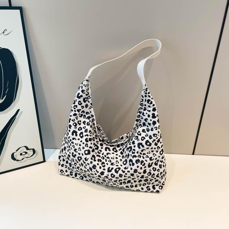 Spacious Retro Canvas Tote Bag For Women In Pink White Brown Fashion Colors