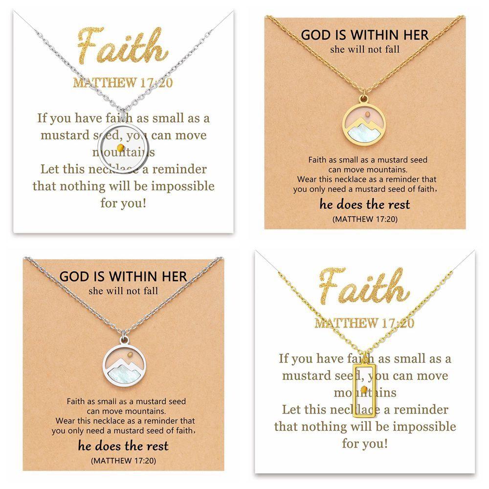 Христианский подарок Подвеска Ожерелье Серебристого цвета Цепочка Ожерелье Новое Ожерелье с семенами горчицы