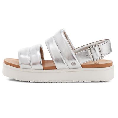 Сандалии женские Zayne кожаные удобные на толстой подошве серебристые 1128636-SMLH