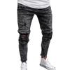 Mens Skinny Stretch Denim Pants Distressed Ripped Freyed Slim Fit Jeans Trousers