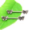 1 Pair Butterfly Nipple Barbell 14g Crystal Nipple Piercing Nipple Jewelry Heart Nipple Ring Bar Stainless Steel Body Piercing for Women