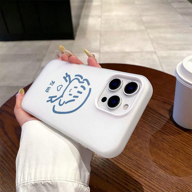 Матовый frosted чехол с рисунком, ощущением кожи, PC+TPU 2-в-1, с принтом милой девочки, защитный чехол, мягкая задняя крышка