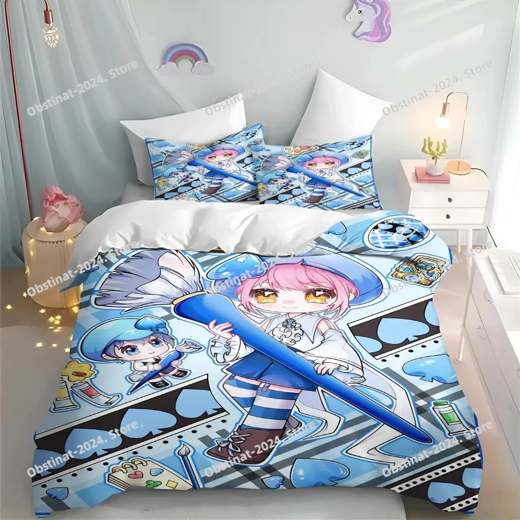 3D Аниме Мультфильм Shugo Chara Набор из 3 предметов Детский Хинамори Аму Дышащий Анимационный Комплект Постельного Белья Мягкое Покрывало на Одеяло Размеры Queen King