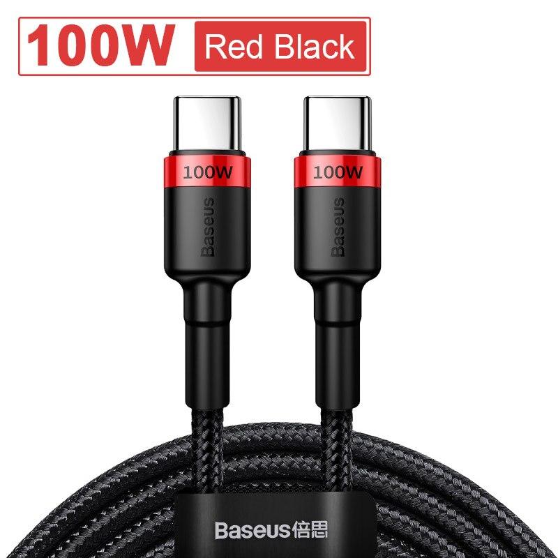Кабель Baseus USB Type C на USB C Для 17 16 100 Вт/5 А PD Быстрая зарядка Зарядный шнур Для Macbook Samsung Кабель Type-C
