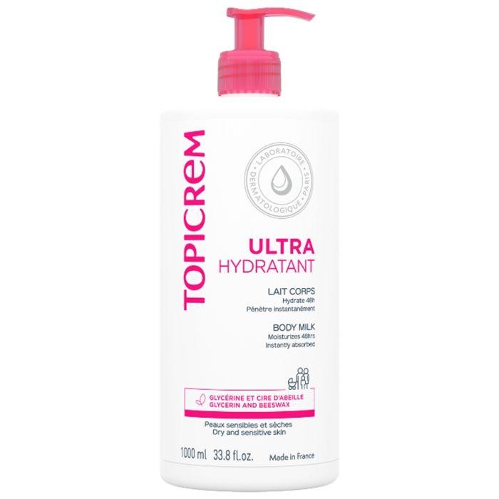 Body Lotion - Topicrem - Ultra-Hydrating - 1000 Ml - Dry Skin - Milk Texture