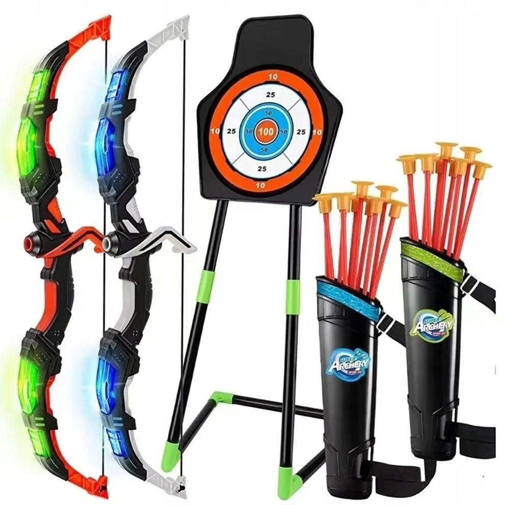 Glowing Bows LED Shooting Set For Kids Target 20 Arrows Toy