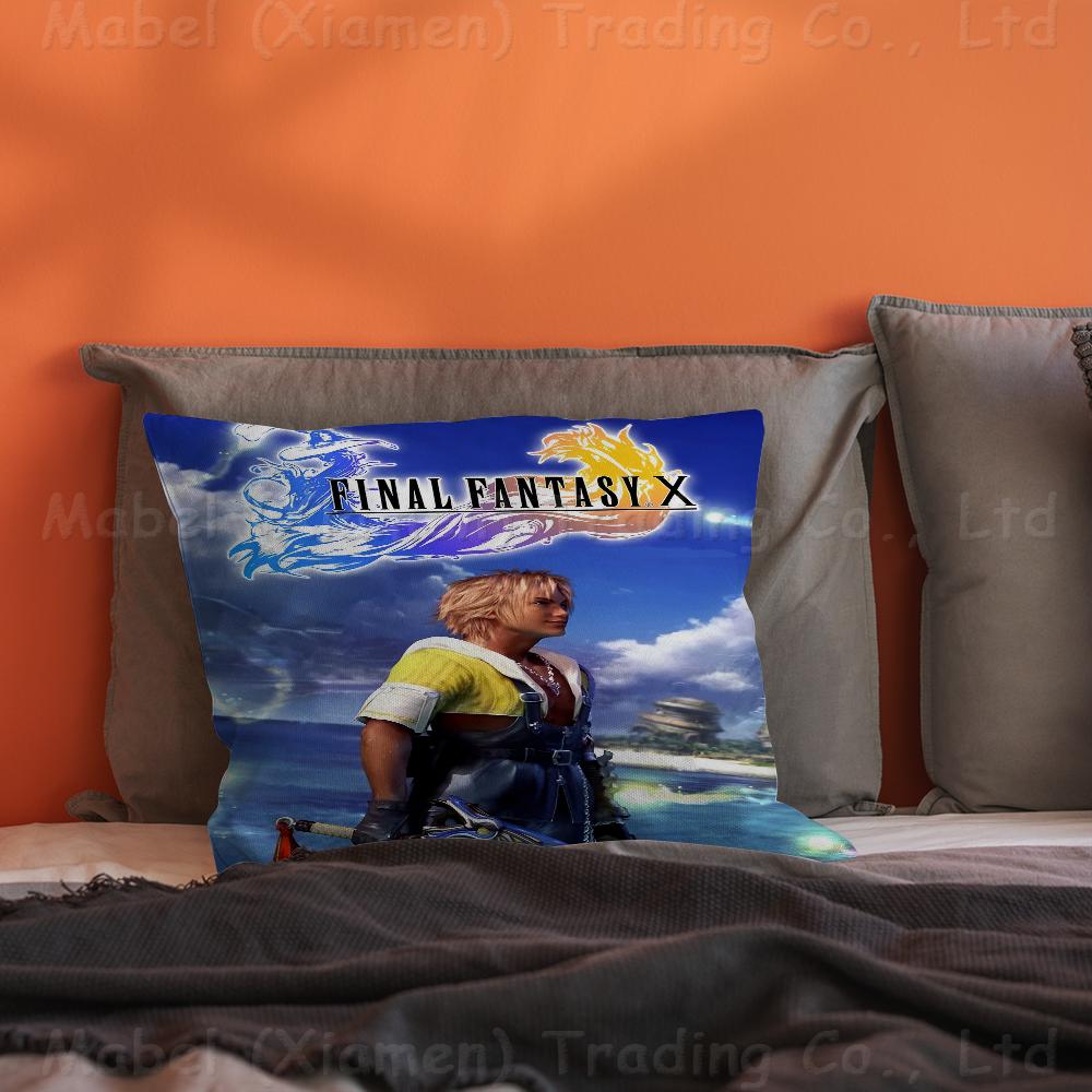 F-Final-F-Fantasy Pillow Covers Cartoon Sofa Decorative Home Double-sided Printing Short Plush Cute Cushion Cover
