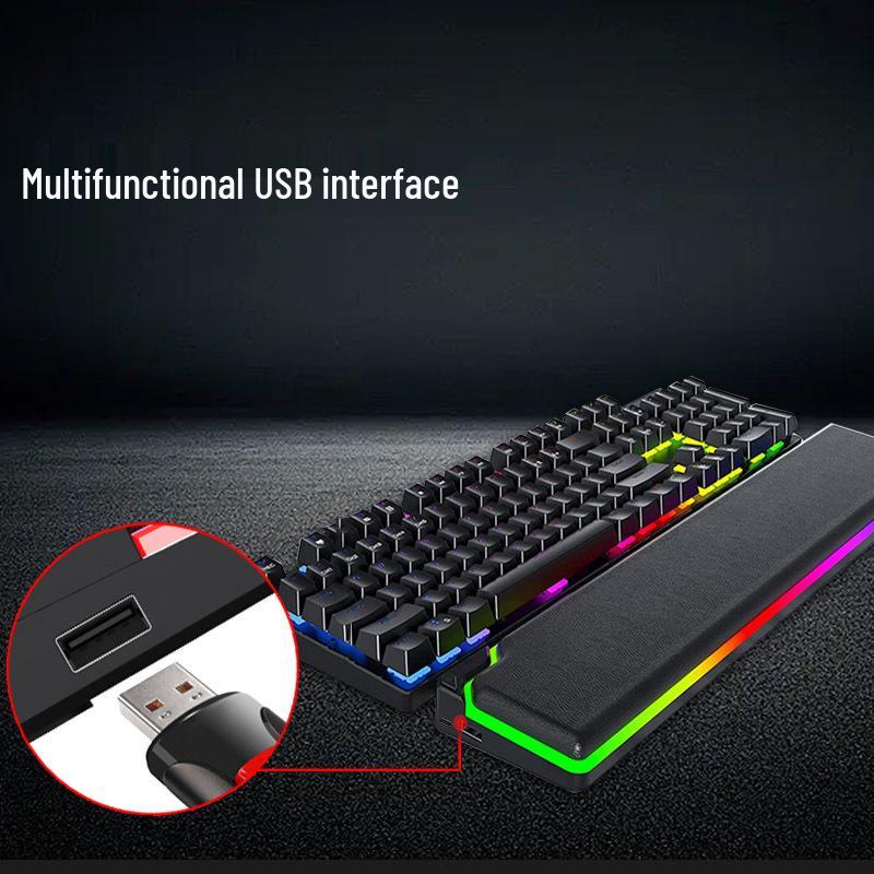 RGB Светящаяся подставка под запястье из пены с эффектом памяти - Большой размер для офисных клавиатур