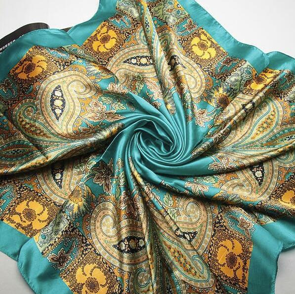 90*90cm Luxury Brand Women Silk Scarfs Van Gogh Painting Square Scarves Spring Summer Shawls For Ladies