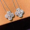 New Water Drop  Plate Necklace Clover Design Zircon Clavicle Chain Female Bride Jewelry Gift Ladies Necklace