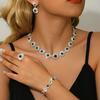Модный Свадебный Набор Свадебные Аксессуары Ожерелье Серьги Браслет Кольцо Круглый Простой Набор Аксессуары для Платья
