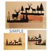 Christmas Forest Deer Candle Holder Iron Tree Deer Silhouette Candle Stand Candlestick Home Office Holiday Party Table Centerpiece Decoration