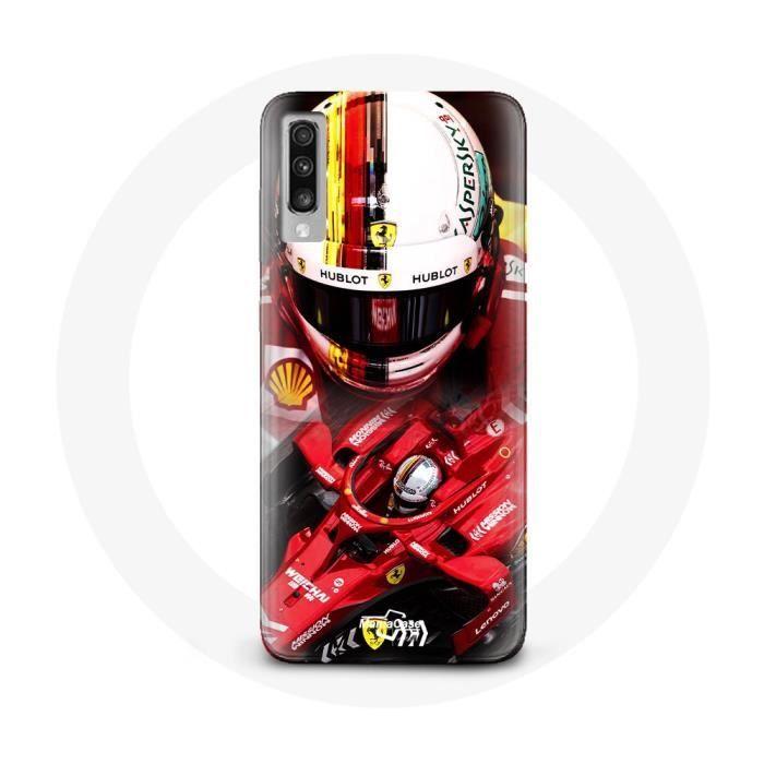 Coque - Formule 1 - Galaxy A70 - Souple - Rouge - Sebastian Vettel