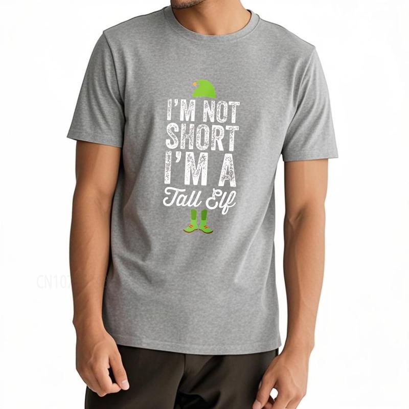 Oversized summer For her t shirt Im Not Short Im A Tall Elf Short Sleeve Travel Crew Neck tops summer cotton men tshirt