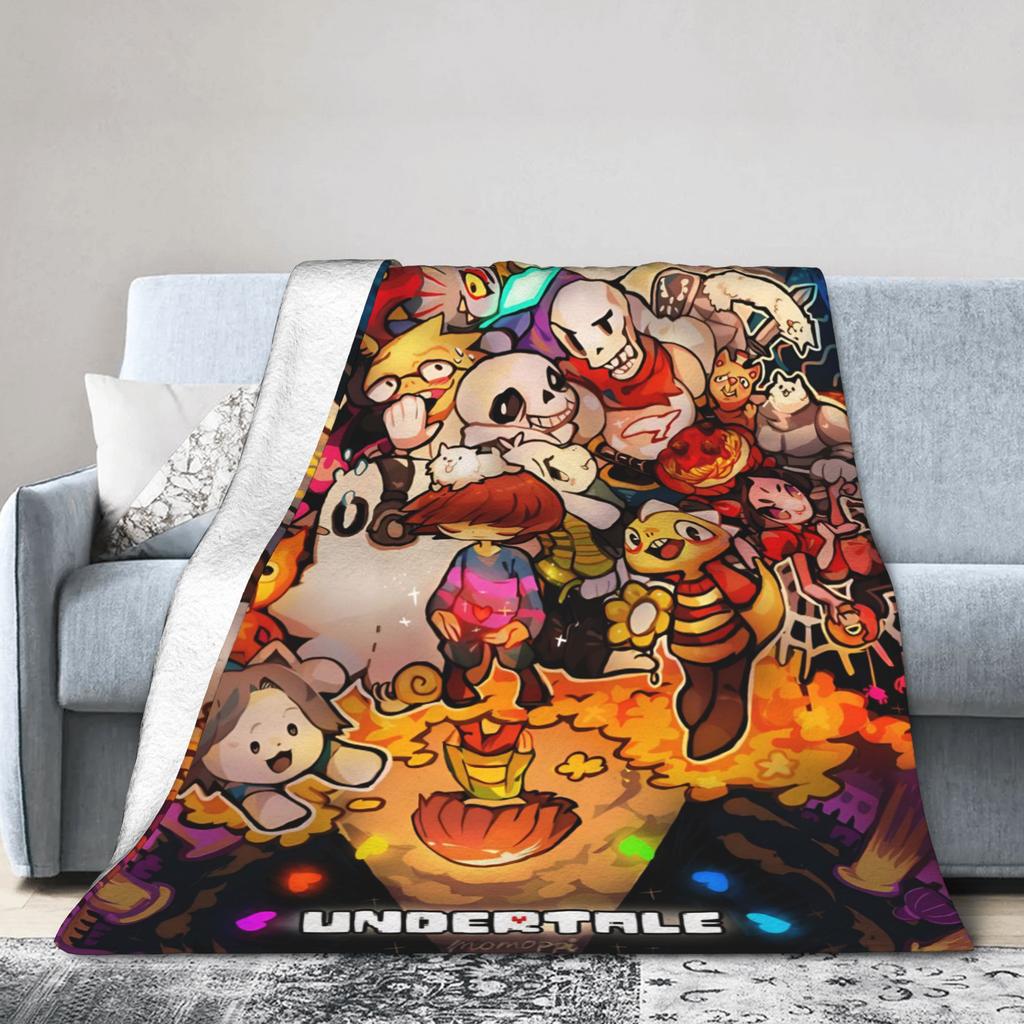 Плед Undertale из кораллового флиса, плюшевый, летний, многофункциональный, мягкий плед для кровати, для улицы, плюшевое тонкое одеяло