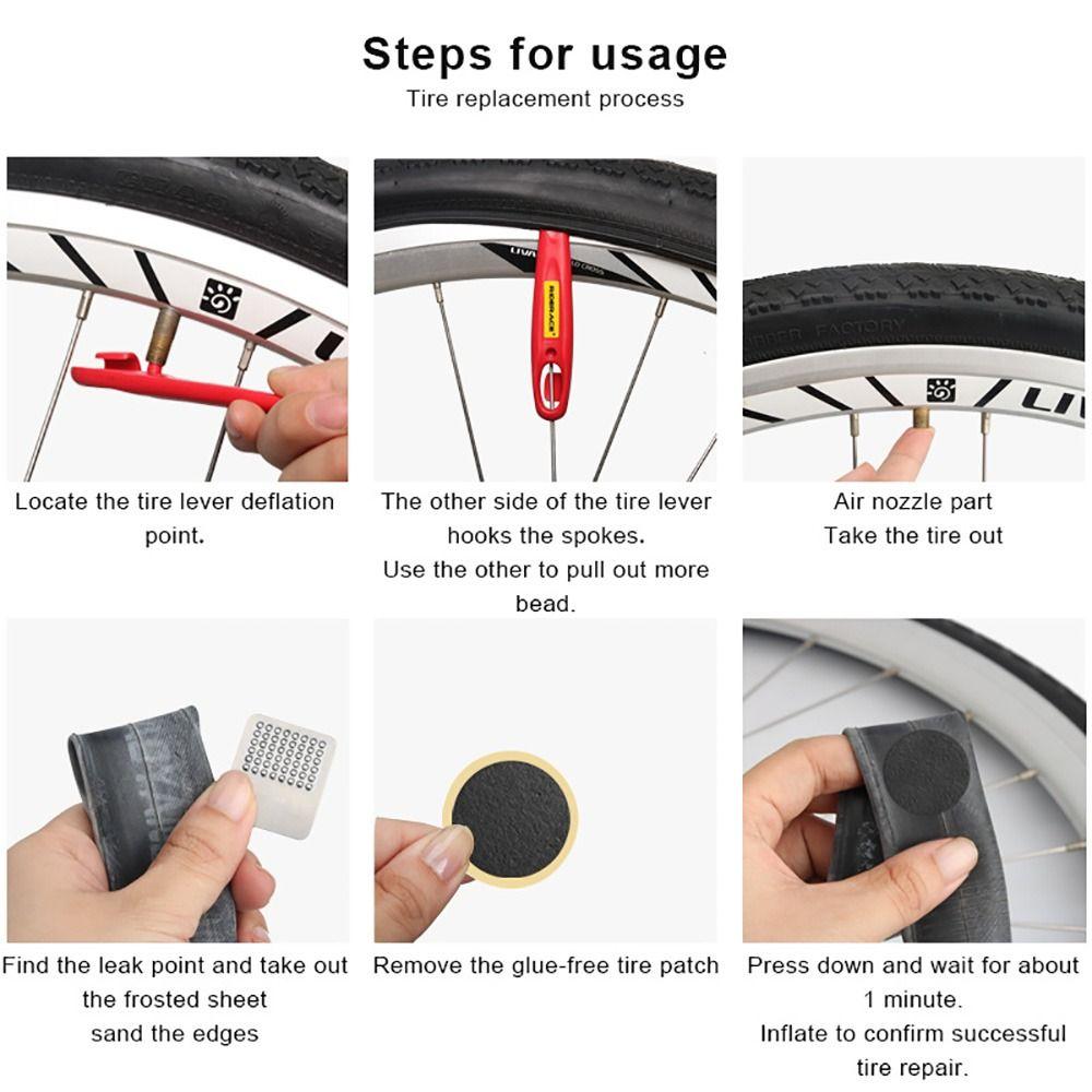 Inner Tube Glueless Patches Flat Tire Puncture Repair Kit Durable Bike Tire Patches  Bike