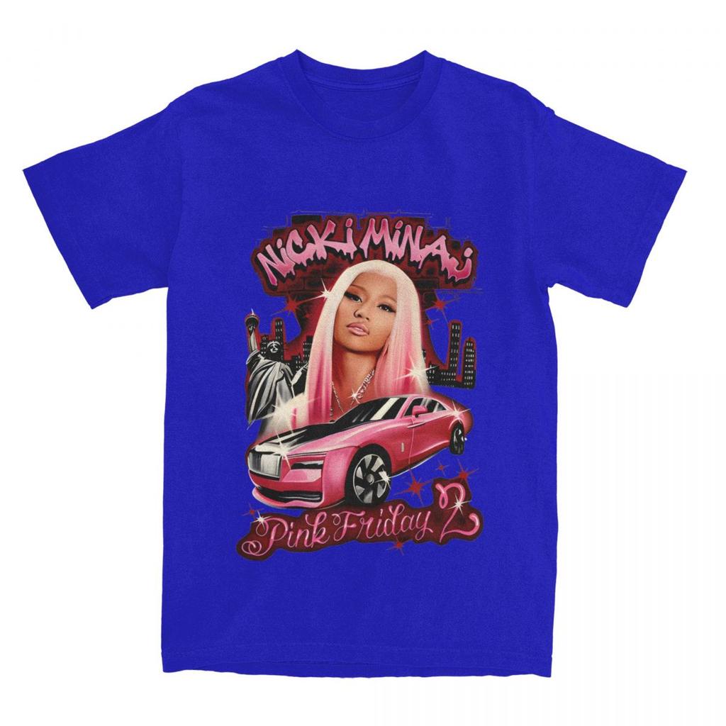 Новинка Футболки для мужчин Nicki Minaj Pink Friday 2 Tour с круглым вырезом из чистого хлопка, футболка с коротким рукавом, печатная одежда