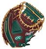 Rawlings Baseball Hyper Tech Color Sync 33 for Throwers Glove, Softball, GR5FHTC2AF, Catcher's Glove, Shelly/D Green, Inches, Left-Handed