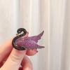 Swan Brooch, Copper Zircon Animal Corsage, Coat Accessory Pin