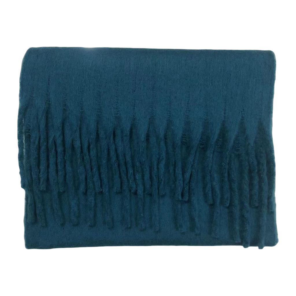 Solid Color Mohair Loop Yarn Scarf Women's Autumn and Winter New High-end Versatile Warm Scarf Shawl Dual-purpose