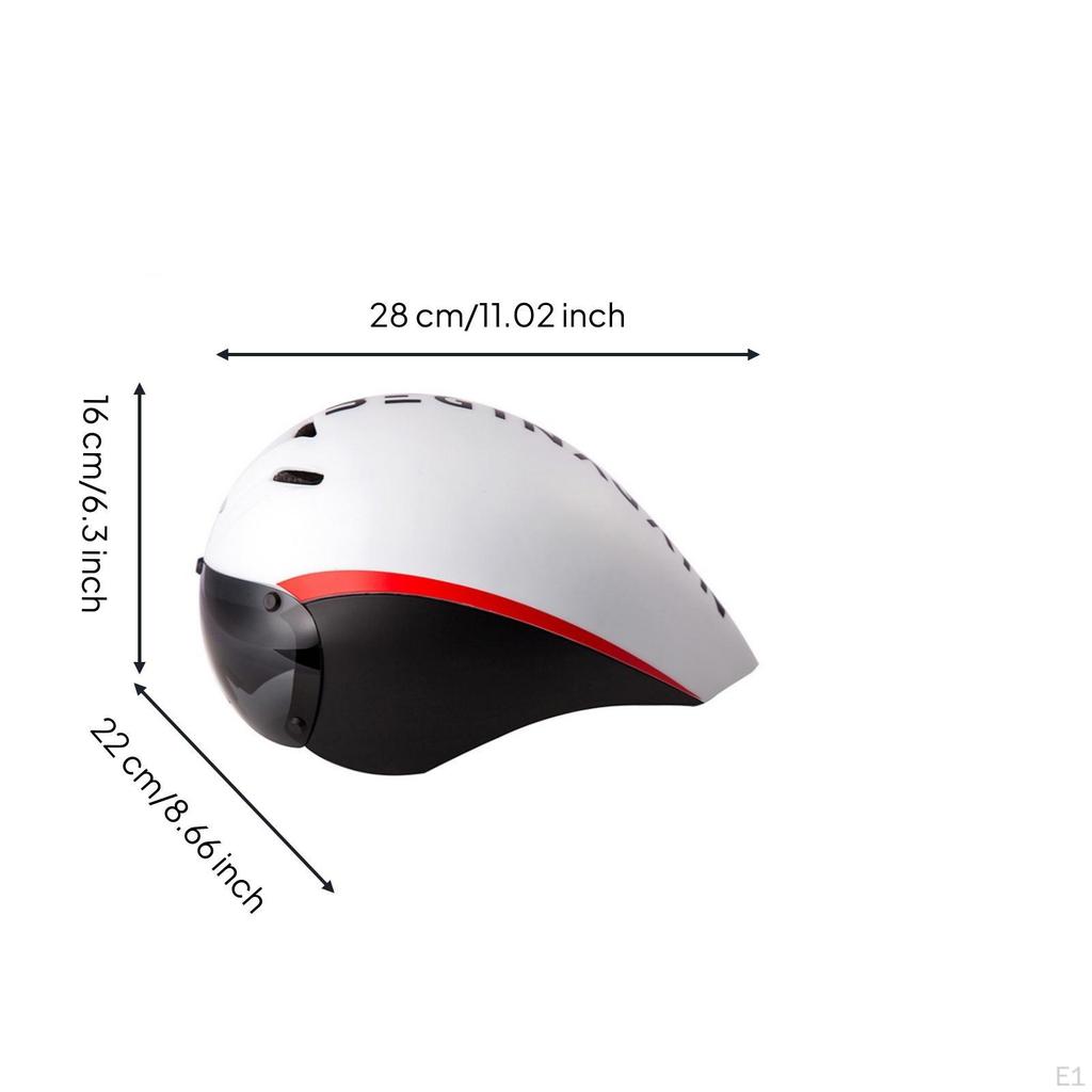 Aerodynamic Riding Helmet Smooth Shell Face Visor Extended Rear Sports Gear White