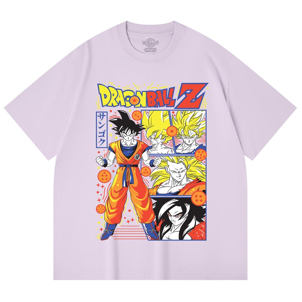 230 г/м² 100% хлопок Dragon Ball V56 Принт Goku Унисекс Тяжелая хлопковая футболка