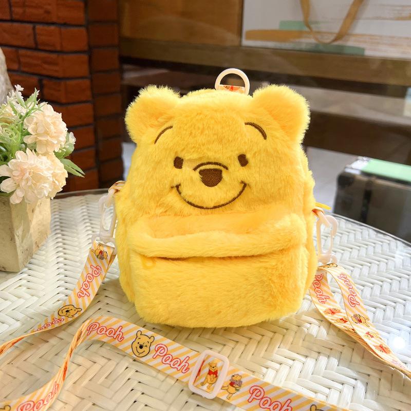Cute Strawberry Bear Plush Backpack Mini Cartoon Monster Doll Bag Kawaii Shoulder Bag For Girls