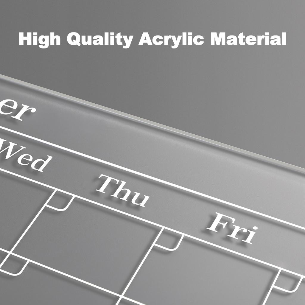 Прозрачный магнитный календарь для холодильника, набор 6 цветных маркеров и контейнер для ручек, еженедельное/пустое планирование