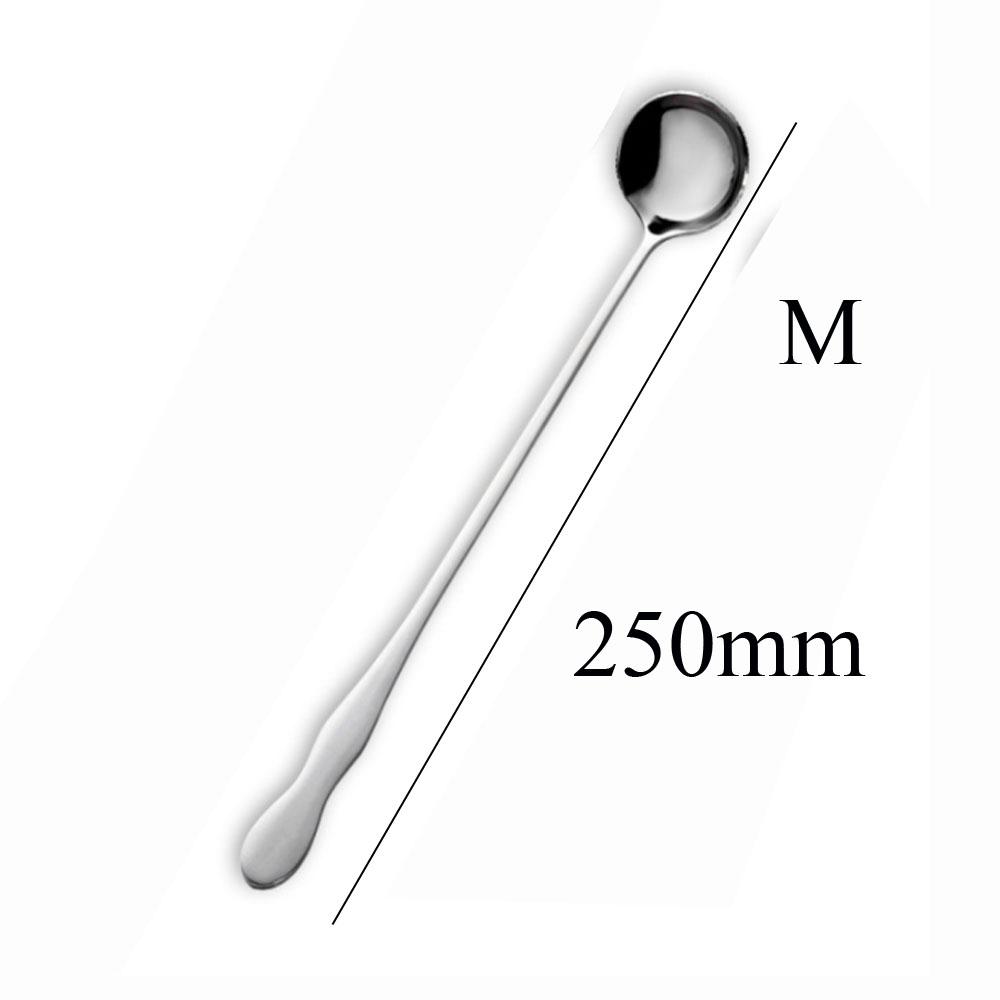 Silver Ice Cream Flatware Long Handle Honey Stir Spoon Tableware Dinnerware Dessert Scoop