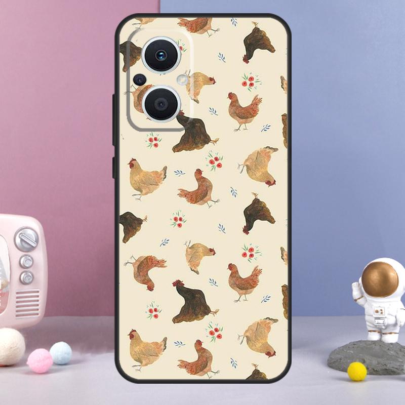 Чехол с рисунком цыпленка для OPPO Reno 12 F 11F 13F 14F 10 11 13 14 Pro 7 8 Lite Чехол OPPO Find X9 X6 X5 X8 Pro