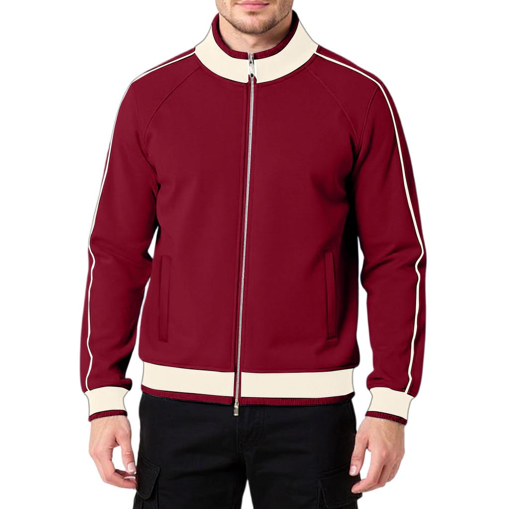 Men's Women's Shoulder Insertion Standing Collar Zipper Cardigan Leisure Hoodie Coat