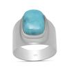 Кольцо круглой формы из стерлингового серебра 925 пробы с натуральным драгоценным камнем Ларимар 10X14 мм для женщин и девочек