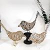 Handmade Bird Statue Hanging Ornament Adornment Woven Animal Sculpture Table Decoration for