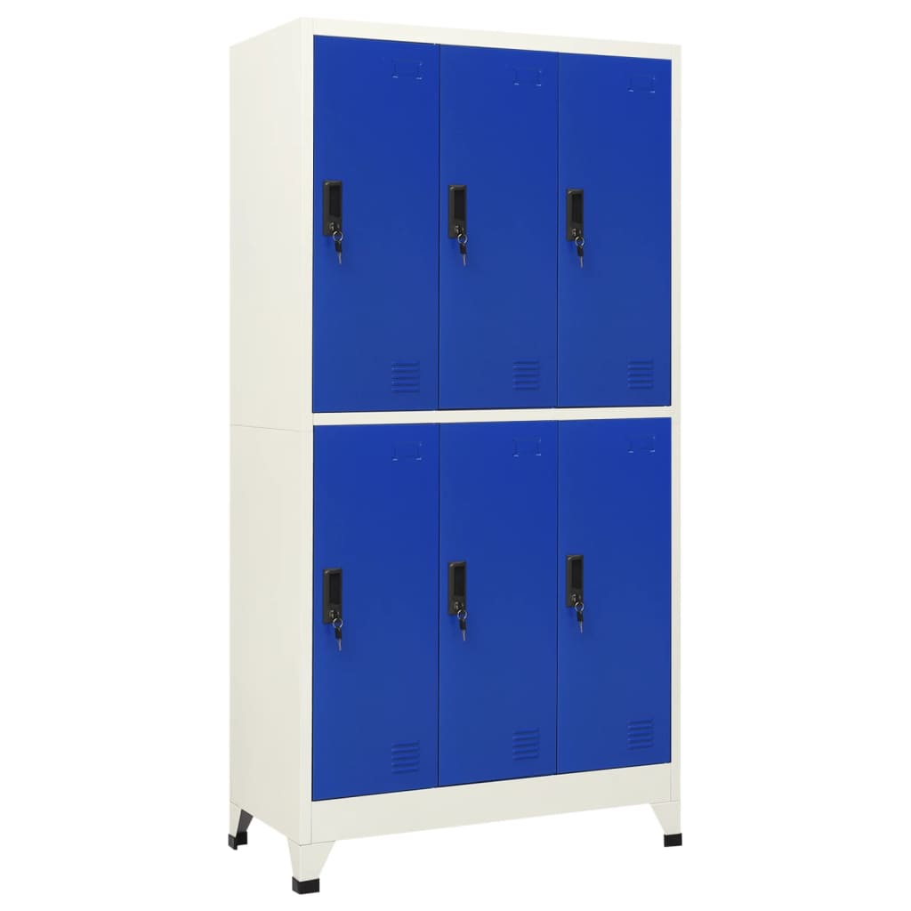 Locker Cabinet Grey and Blue 90 x 45 x 180 cm Steel