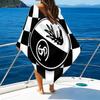 Red White Stripes With Crest Beach Towel - Soft, Absorbent Microfiber, Lightweight, Ideal for The Beach, Parties, Travel, Camping fan gifts