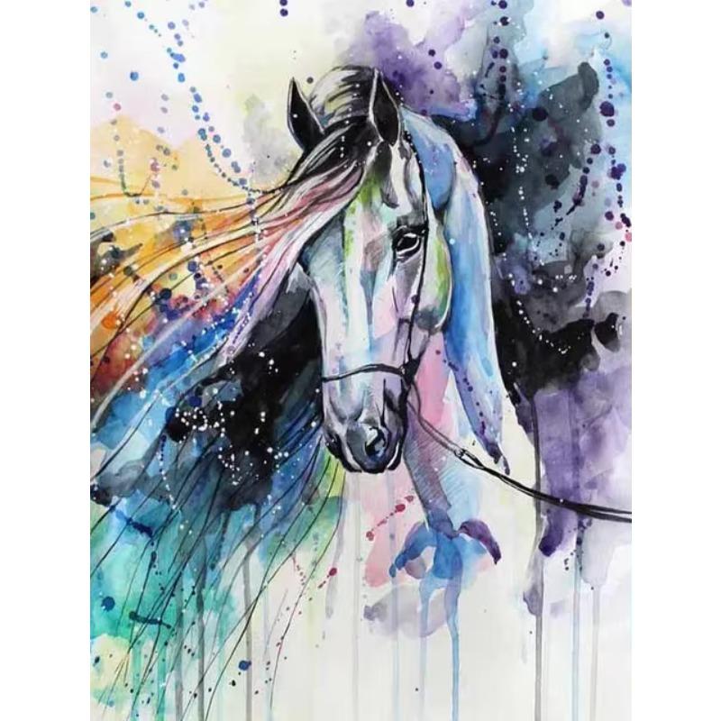 Modern Multicolored Animals Horse Canvas  Wall   Picture Poster and Print for Gallery Living Room Home Decor Cuadros