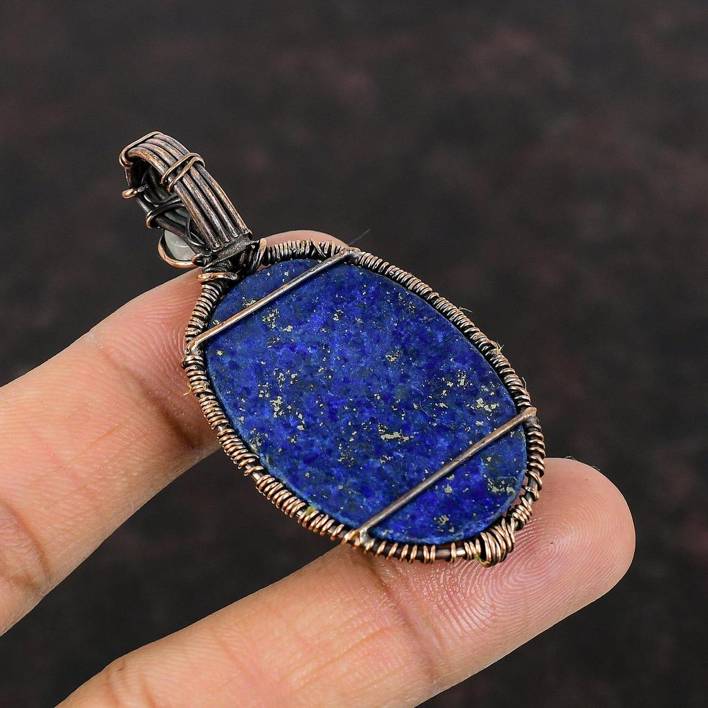 Подвеска «Дерево жизни» из лазурита, подвеска «Радуга» из лунного камня, подвеска из медной проволоки, уникальная подвеска из драгоценных камней ручной работы, ювелирные изделия из медной проволоки